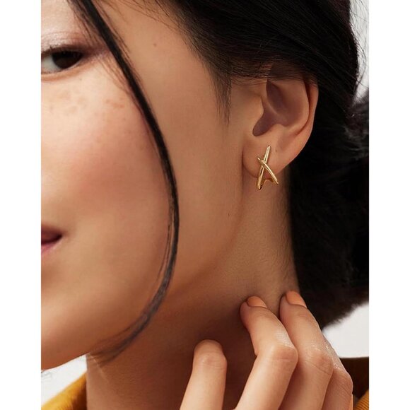 Women 14K Gold Stud Earrings Dainty Earrings Simple Gold Earrings Hypoallergenic - Picture 3 of 7